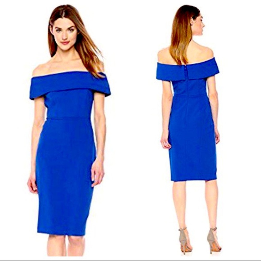 NWT Calvin Klein Blue Bodycon off the shoulder